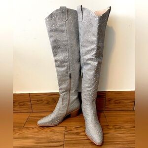 Rhinestone Thigh High Cowboy Boots